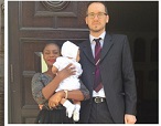 Karen Igho, Hubby Dedicate Son (Photos)