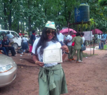 Alleged Tchidi Chikere’s Lover, Nuella Njubigbo Completes NYSC Programme