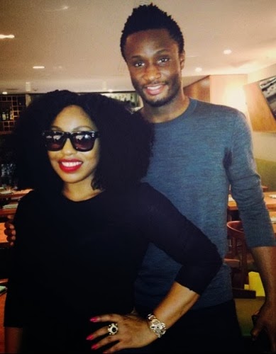 Rita Dominic Poses With Mikel Obi In London