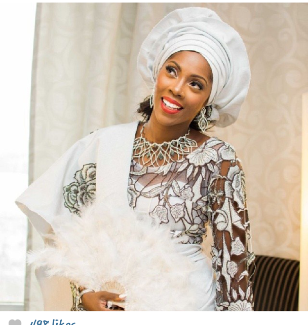 First photos; Tiwa savage’s look for her traditional wedding..