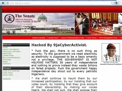 Protest Against Wastage At Nigeria At 50 Anniversary: Hackers Hijack National Assembly Website