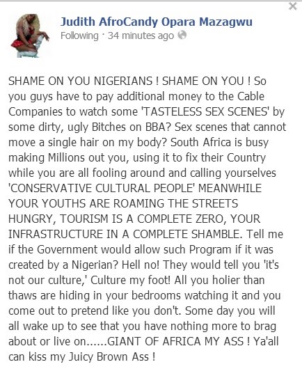 SHAME ON YOU NIGERIANS ! SHAME ON YOU !!—–AFROCANDY SAYS