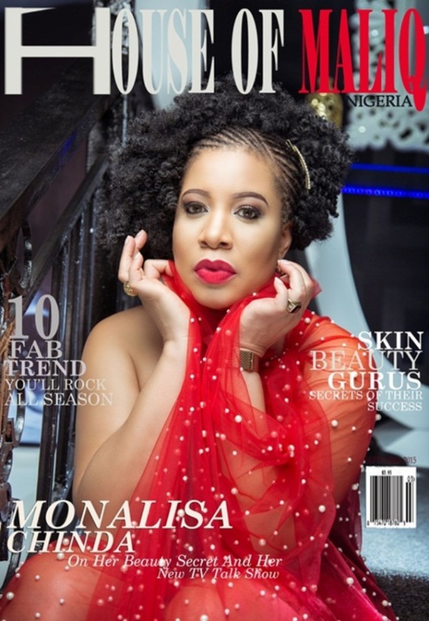 Monalisa Chinda stuns in lacey red dress on House of Malik Magazine cover