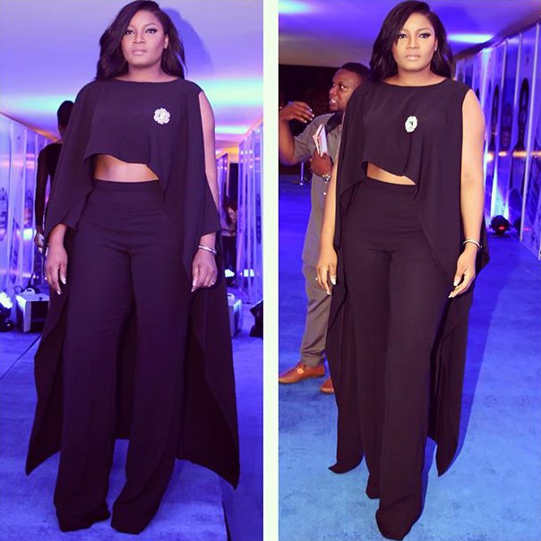 Omotola Jalade Daring Black Outfit Caused Stare At Aquafina Elite Model Look Nigeria