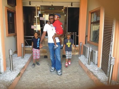 Tchidi Chikere Enjoys With His Kids After Marriage Crash With Actress Wife, Sophia