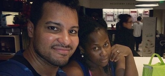 Uche Jombo’s Hubby Takes Child Out In Baby Strap