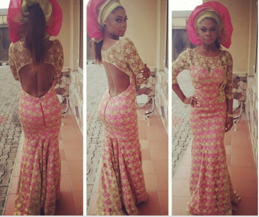 Karen Igho Enters Tiwa Savage’s Wedding Venue Glamorously