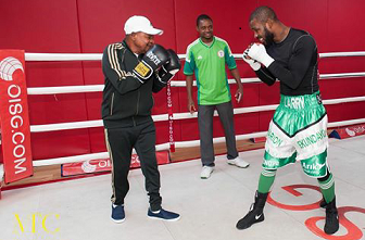 Alaafin of Oyo, Wives Train in London with Boxer Larry (Photos)