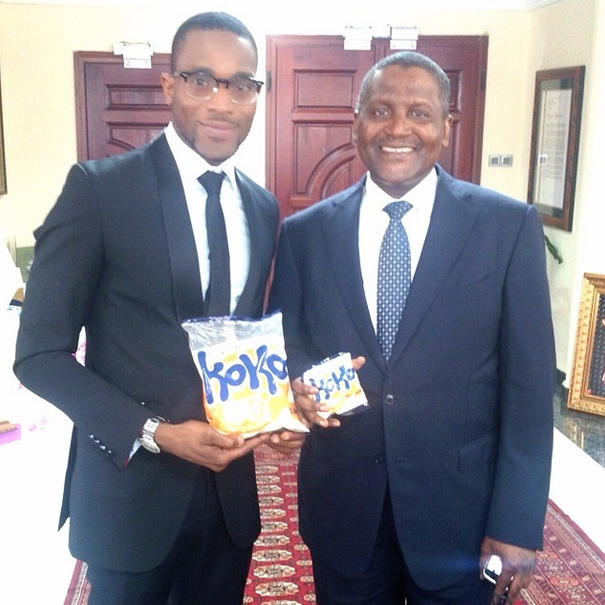 D’Banj Takes ‘Koko Garri’ To Dangote, Gets ‘Papa’s’ Blessing