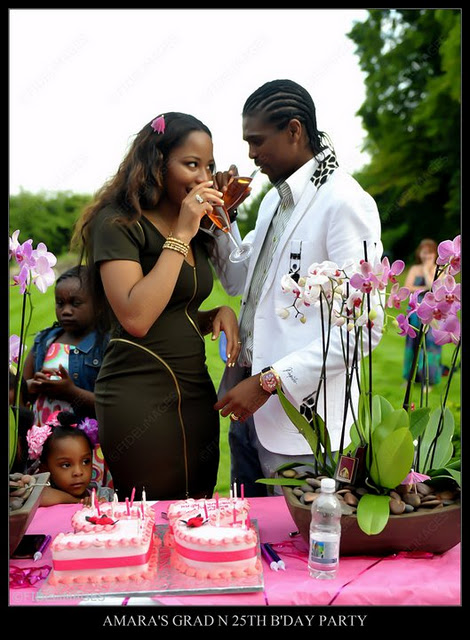 PHOTOS: SOCCER LEGEND KANU AND WIFE,AMARA DOUBLE CELEBRATION