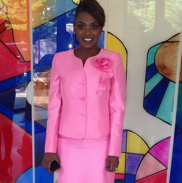 Annie Idibia Glows In Unusual Outfit