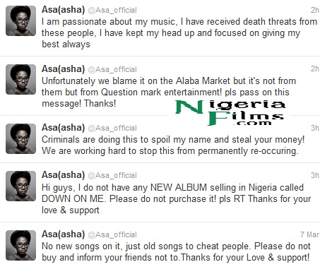 Female Singer, Asa, Questionmark Feud Gets Messier** Asa Alleges Death Threats