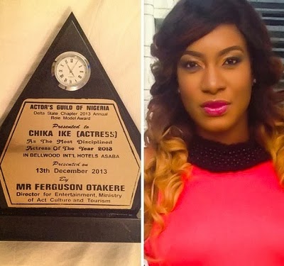 Chika Ike leaves Nigerians Wondering As She Wins Award Of Most Disciplined Actress Of The Year 2013