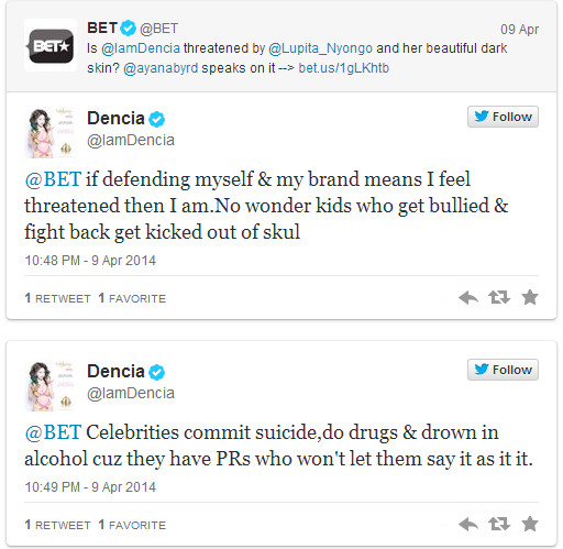 BET Slams Dencia Over Lupita Nyong’o