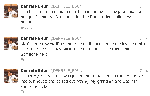 Robbers Attack Denrele Edun’s Family