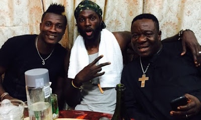 Photo; Emmanuel Adebayor Hangs Out With Mr Ibu And Asamoah Gyan In Ghana