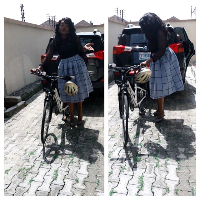 How Funke Akindele Rode Bicycle to Church