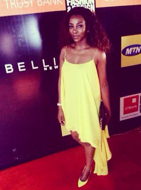 Genevieve Nnaji’s Yellow Dress to Lagos Fashion & Design Week