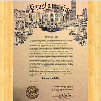 Mayor Of Houston Honours Basketmouth