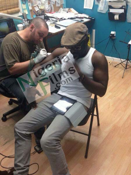 Jim Iyke Immortalises Late Mum With Tattoo (Pictures)