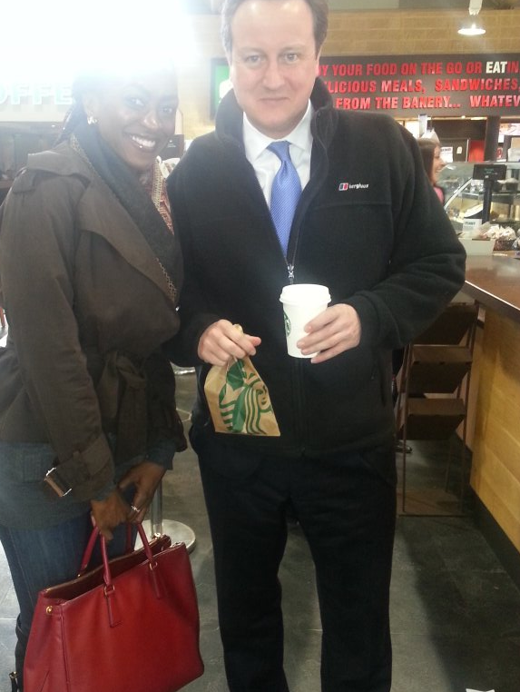 PHOTO: Kate Henshaw And UK Prime Minister David Cameron.