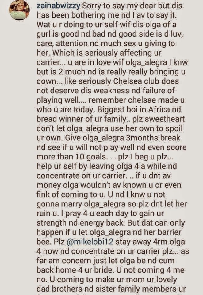 “Your Russian Girlfriend Is The Cause Of Your Problem” — Nigerian girl begs Mikel Obi to leave his boo