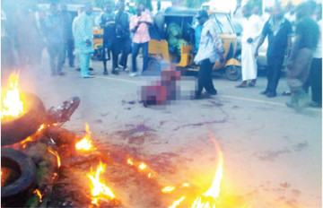 Angry Mob Burns Suspected Female Suicide Bomber Alive