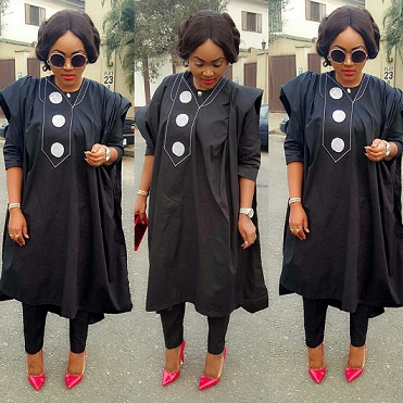 Mercy Aigbe steps out in female Agbada