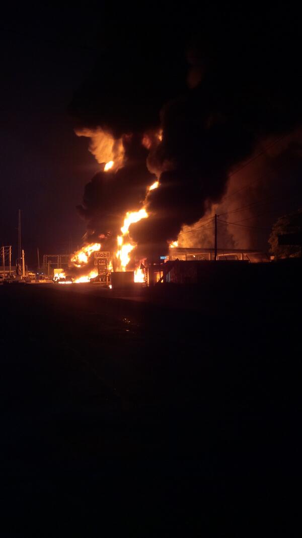 BREAKING- Mobil Petrol Station on Oba Akran on Fire