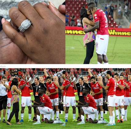 Nigeria midfielder, John Ogu Proposes to Fiancee at Football Field After Match