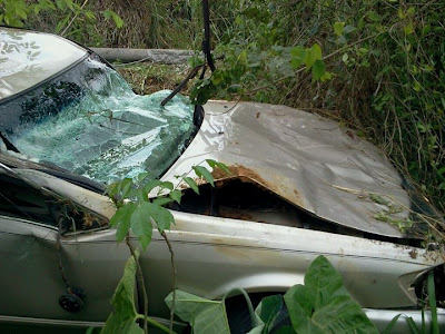 PHOTOS: FAST RISING COMEDIAN OGUS BABA  SURVIVES AUTO CRASH