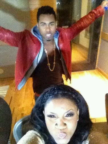 UPDATED: Omotola Storms Atlanta Studio With Bobby V [Picture]