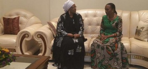 Aisha Buhari Visits Mrs Osinbajo Over Death Of Her Grandmother, HID Awolowo (Photo)