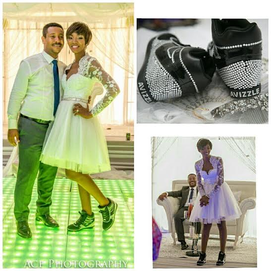 Would You Rock Sneakers On Your Wedding Gown Like Ovie Okujaye?