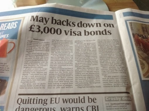 Pressure: UK Government May backs down on £3,000 visa