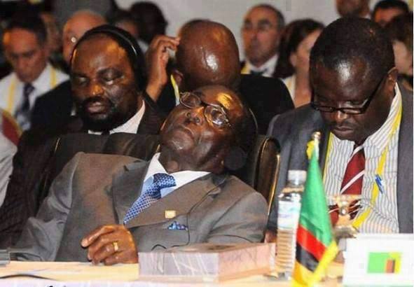 President Mugabe, Aides Sleep Off At AU Summit