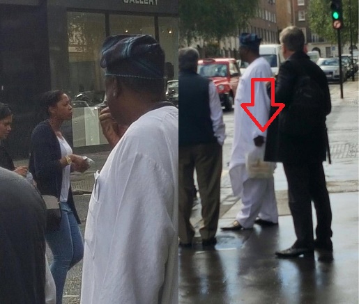 Oba Of Lagos Spotted On London Streets Carrying a Bag of Food(Photos)