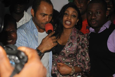 [Birthday Pictures] Ramsey Nouah Celebrates With Rita Dominic On Movie Set