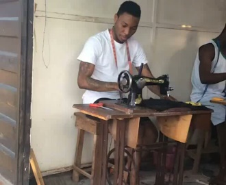 Solid Star Goes Broke, Now A Road Side Tailor (Photo)