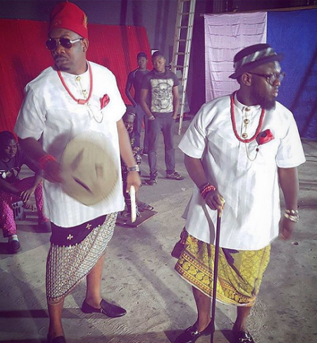 Don Jazzy and Timaya Appears  tradional regalia on set of their new music video (Photos)