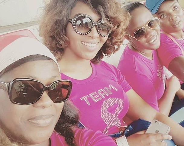 Uche Jombo and Chioma Akpotha  shows up at Breast Cancer event