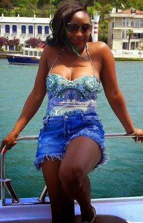 Ini Edo’s Cleavage On Display During Boat Cruise (Pictures)