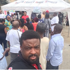 Celebrities Decide: Kunle Afolayan, Banky W, Gbenga Adeyinka, Others Spotted At Polling Stations