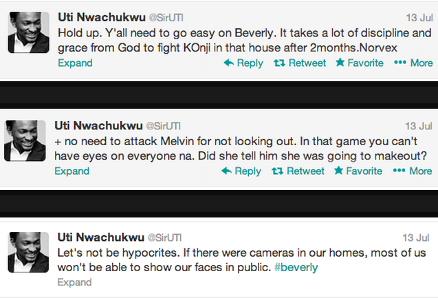 BBA Update: Uti Nwachukwu Defends Beverly’s S^x Act