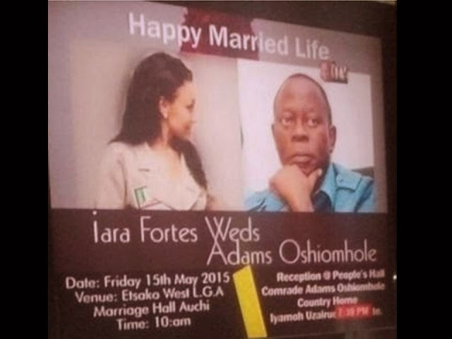 Could This Be Governor Oshiomole’s Wedding Card?