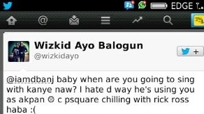 TWEET OF THE DAY:  Wizkid Insults D’banj On Twitter?