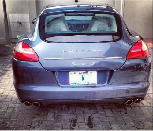 Wizkid Acquires New Ride -2012 Porsche Panamera S Hybrid With Customized Plate | See Photos