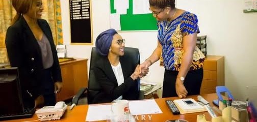 Zahra Buhari Resumes At New Office (Photos)