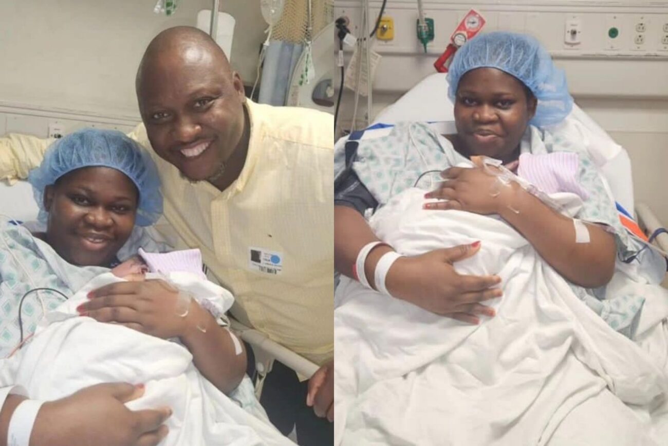 Tawa Ajisefinni thanks God as she welcomes her first child